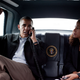 Deputy Chief of Staff for Policy Mona Sutphen looks on as President Barack Obama talks on the phone with California Gov. Arnold Schwarzenegger while in the motorcade during a trip to Richmond, Va., Sept. 29, 2010.
Official White House Photo by Pete Souza